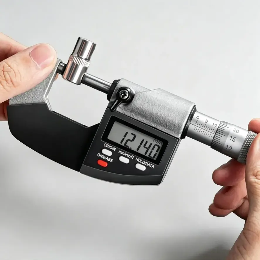 Micrometer measuring outer diameter of precision workpiece